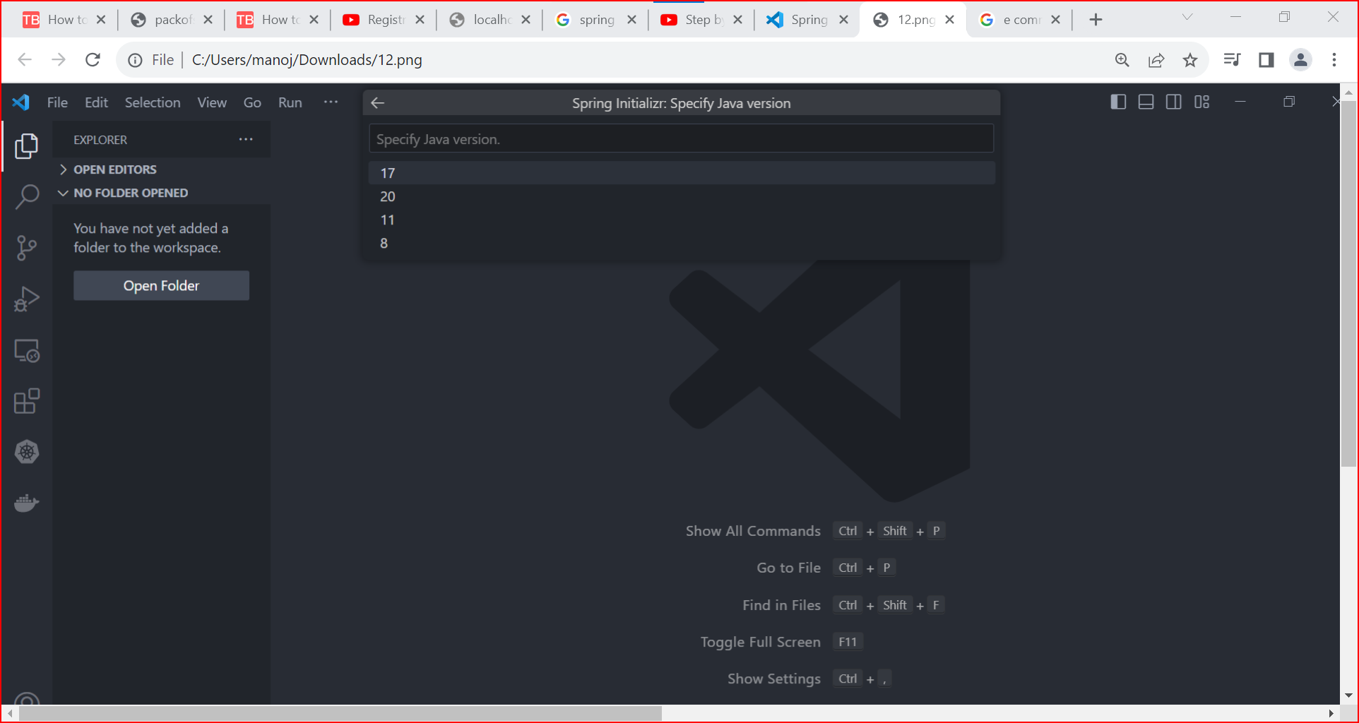 first spring boot application using the visual studio code